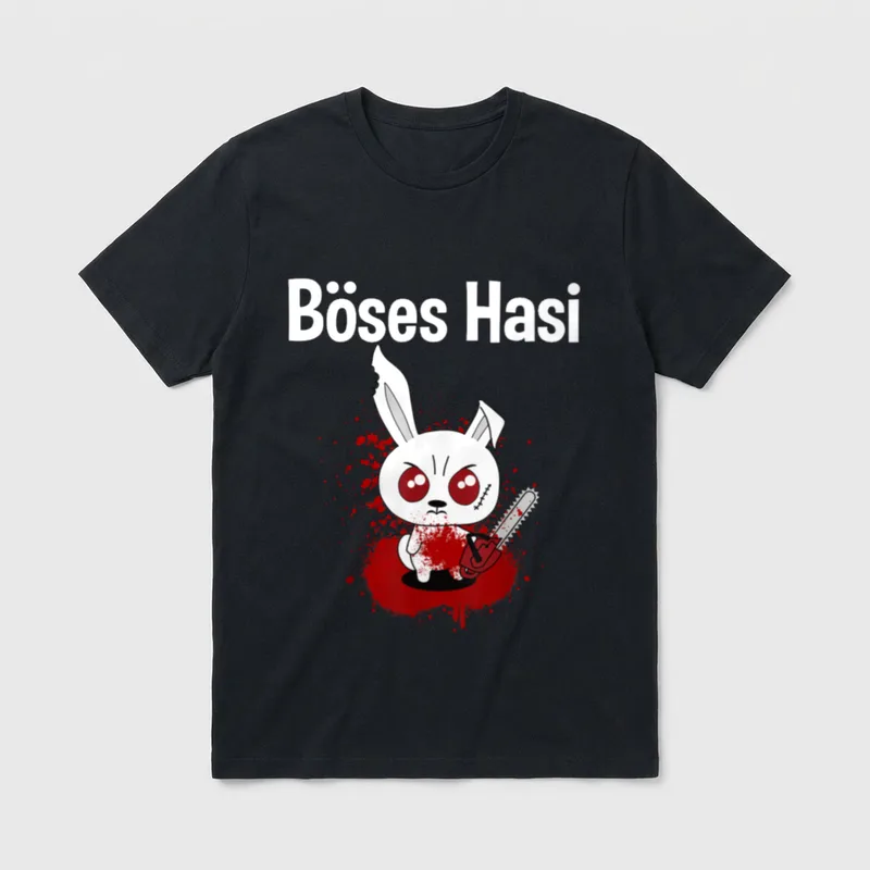 Lustiges Böses Hasi T-Shirt – Klassisches T-Shirt in Schwarz