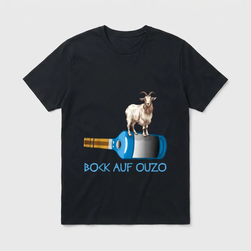 Spruch Alkohol Griechenland Ouzo T-Shirt – Klassisches T-Shirt in Schwarz