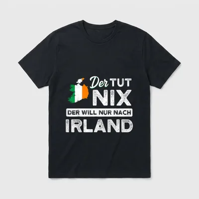Lustige Irland Flagge Motiv T-Shirt – Klassisches T-Shirt in Schwarz
