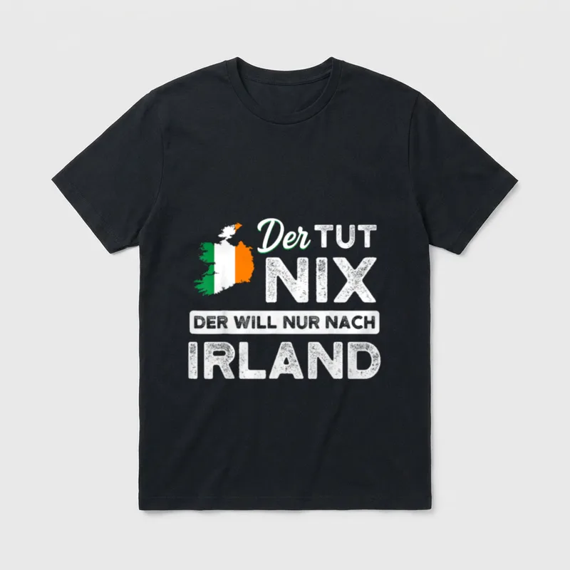 Lustige Irland Flagge Motiv T-Shirt – Klassisches T-Shirt in Schwarz