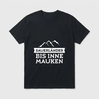 Sauerland Sauerländer Design T-Shirt – Klassisches T-Shirt in Schwarz