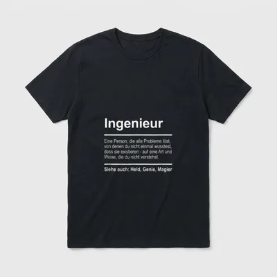 Ingenieur Definition Lustig Spruch T-Shirt – Klassisches T-Shirt in Schwarz