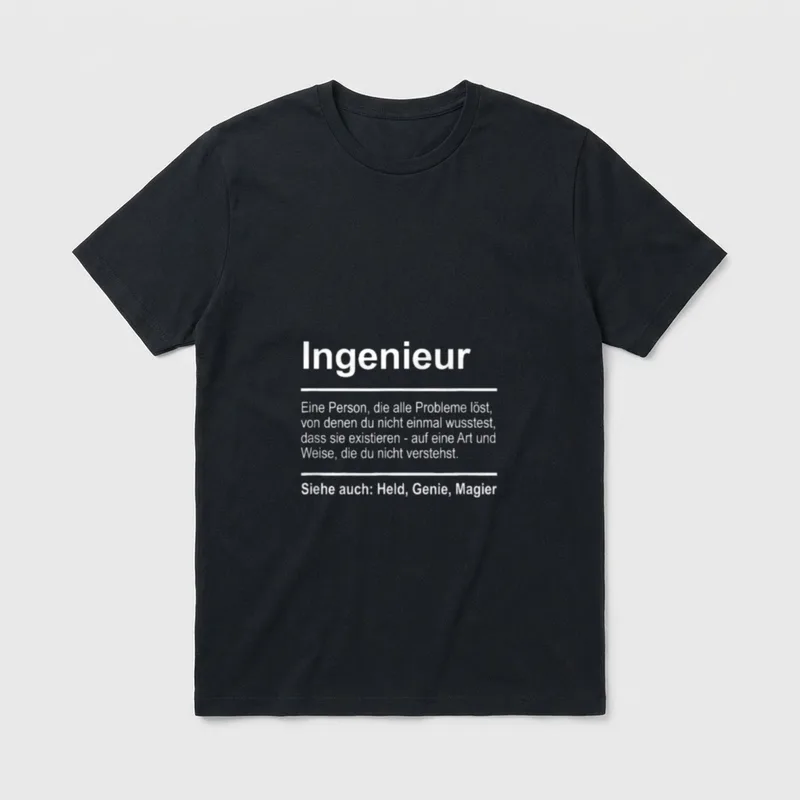 Ingenieur Definition Lustig Spruch T-Shirt – Klassisches T-Shirt in Schwarz