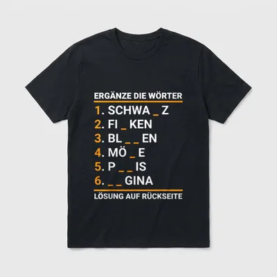 Lustige Wortsuche Zweideutig Versaut T-Shirt – Klassisches T-Shirt in Schwarz