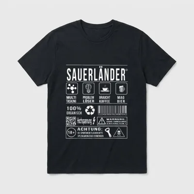 Sauerland Souvenir Witzig Humor T-Shirt – Klassisches T-Shirt in Schwarz
