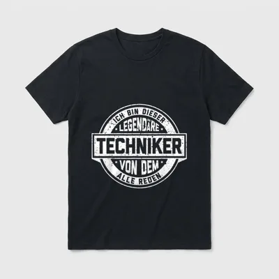 Techniker Legende Witziger Vintage T-Shirt – Klassisches T-Shirt in Schwarz