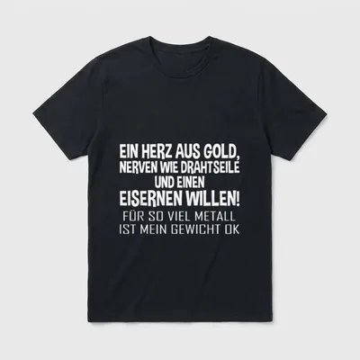 Lustiger Spruch EIN Herz T-Shirt – Klassisches T-Shirt in Schwarz