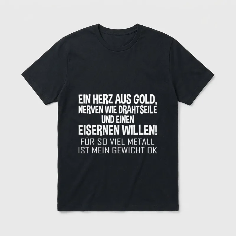 Lustiger Spruch EIN Herz T-Shirt – Klassisches T-Shirt in Schwarz