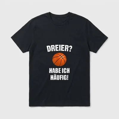 Dreier Basketball Lustiges Basketball T-Shirt – Klassisches T-Shirt in Schwarz