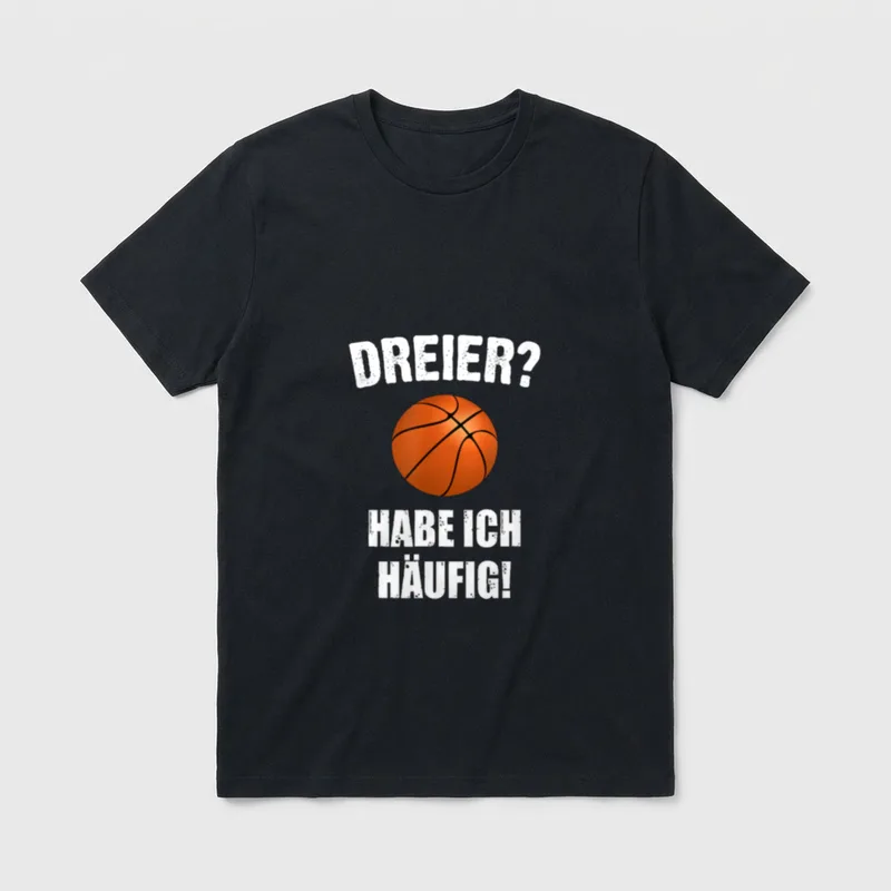 Dreier Basketball Lustiges Basketball T-Shirt – Klassisches T-Shirt in Schwarz