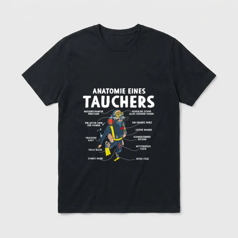 Anatomie eines Tauchers Taucher T-Shirt – Klassisches T-Shirt in Schwarz
