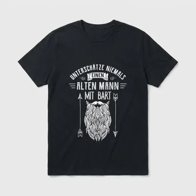 Bart Motiv für Bartträger T-Shirt – Klassisches T-Shirt in Schwarz