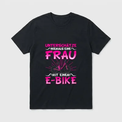 Lustiges E Bike Unterschätze T-Shirt – Klassisches T-Shirt in Schwarz