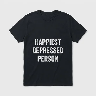 Happiest Depressed Person Lustig T-Shirt – Klassisches T-Shirt in Schwarz
