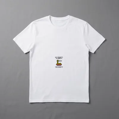 Eat Spaghetti To Forgetti T-Shirt – Spaghetti-Teller mit Gabel und Reimspruch über Pasta – Klassisches T-Shirt in Schwarz