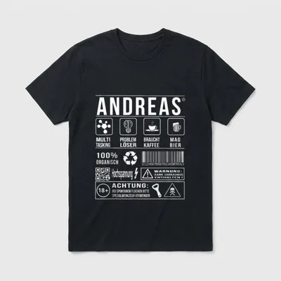 Vorname Andreas Lustiger Spruch T-Shirt – Klassisches T-Shirt in Schwarz