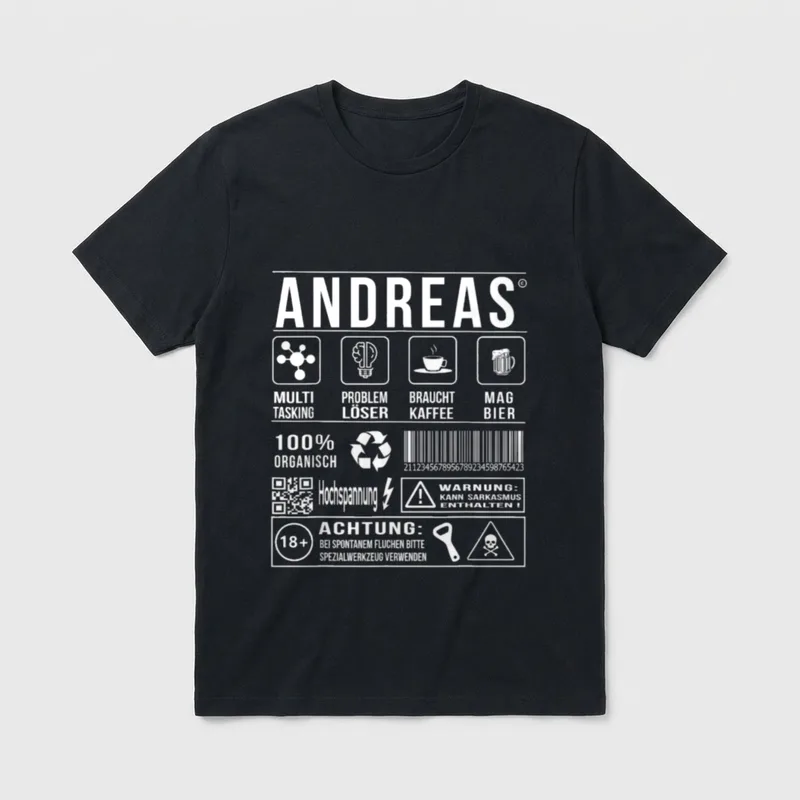 Vorname Andreas Lustiger Spruch T-Shirt – Klassisches T-Shirt in Schwarz