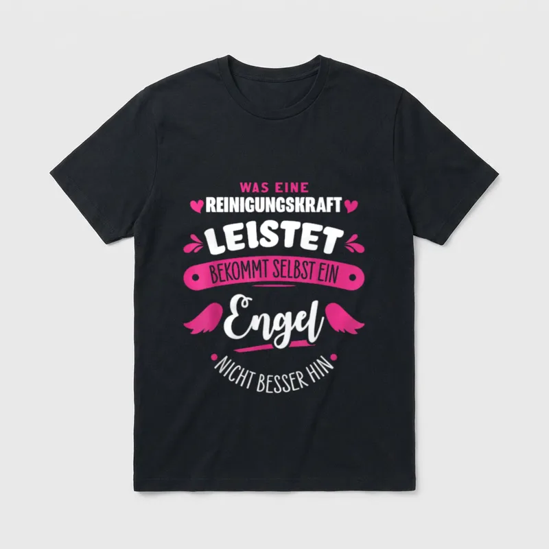 Reinigungskraft Putzfrau Lustige Sprüche T-Shirt – Klassisches T-Shirt in Schwarz
