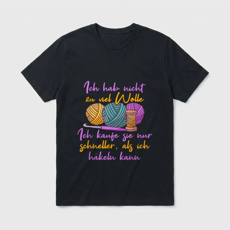 Kaufe Wolle Schneller T-Shirt – Klassisches T-Shirt in Schwarz