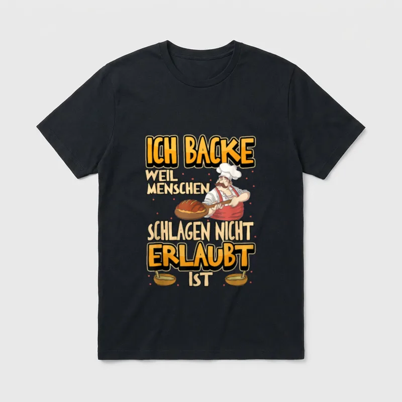Konditorei Bäcker Bäckerei Lustiger T-Shirt – Klassisches T-Shirt in Schwarz
