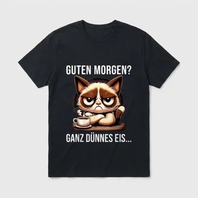 Guten Morgen ganz dünnes Lustige Sprüche T-Shirt – Klassisches T-Shirt in Schwarz