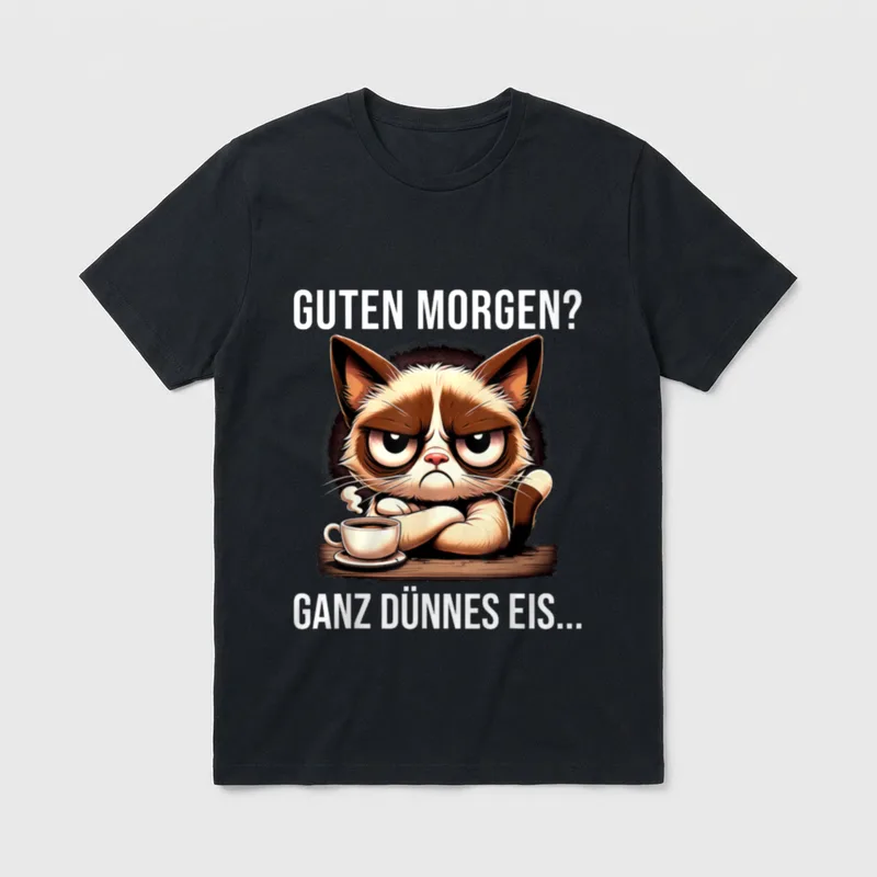 Guten Morgen ganz dünnes Lustige Sprüche T-Shirt – Klassisches T-Shirt in Schwarz