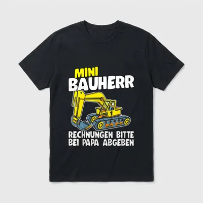 Mini Bauherr Bagger Sohn Enkel T-Shirt – Klassisches T-Shirt in Schwarz
