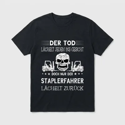 Staplerfahrer Totenkopf Stapler Fahrer T-Shirt – Klassisches T-Shirt in Schwarz