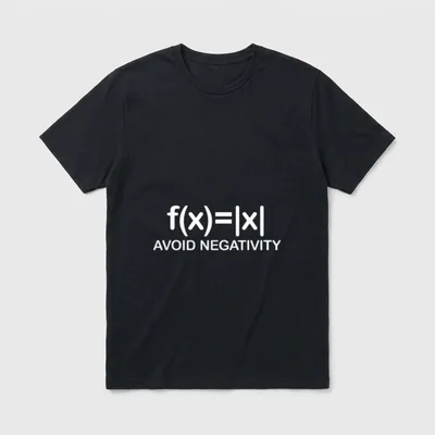 Avoid Negativity Stay Positive T-Shirt – f(x)=|x| über dem Schriftzug AVOID NEGATIVITY – Klassisches T-Shirt in Schwarz