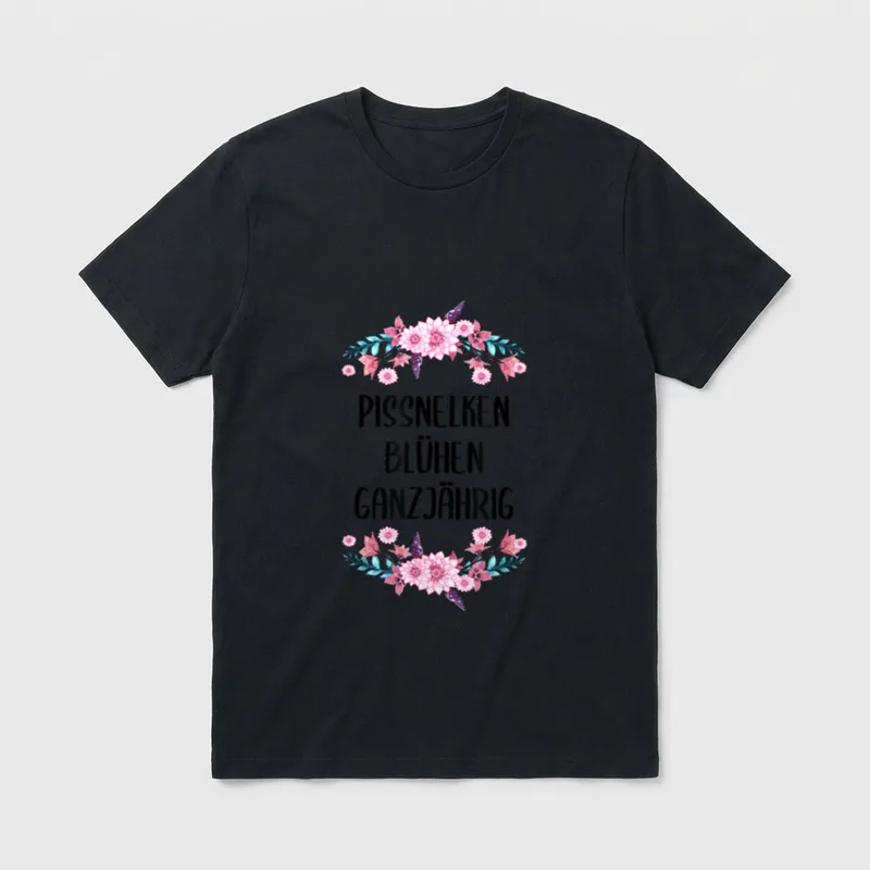 Pissnelken Blühen das ganze T-Shirt – Klassisches T-Shirt in Schwarz