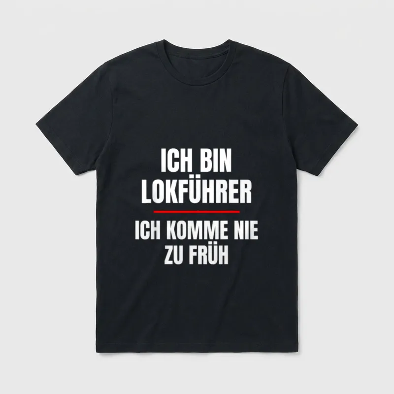 Lustiges Lokführer Lokomotive Bahn T-Shirt – Klassisches T-Shirt in Schwarz