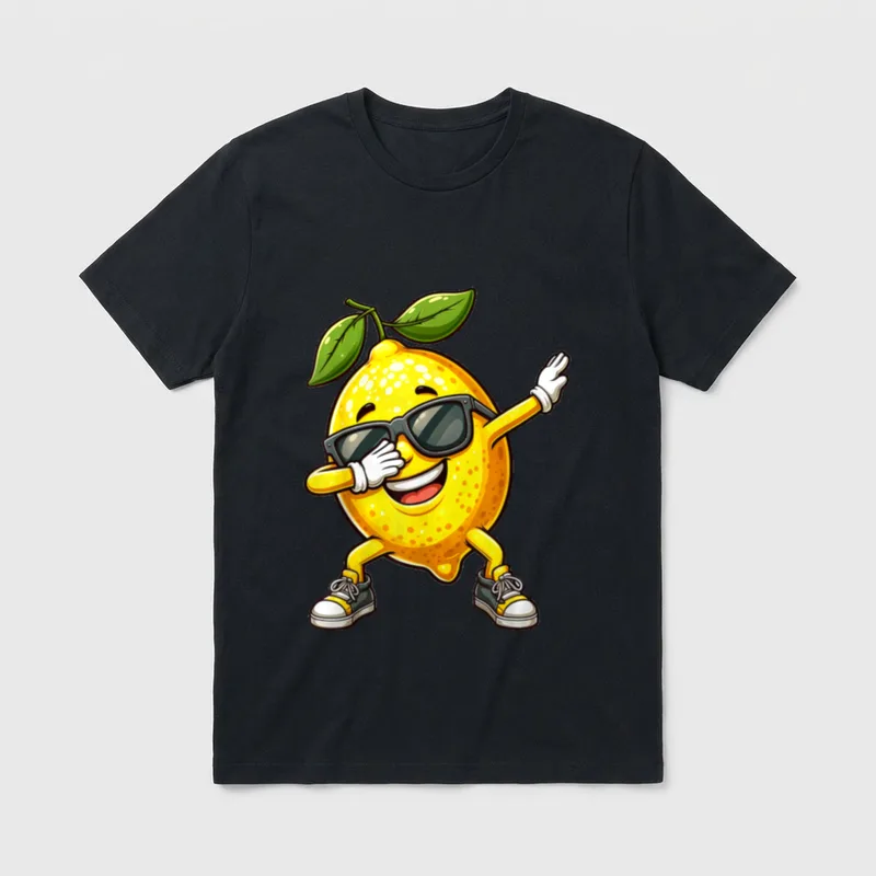 Dabbing gelbe Zitrone Lustige T-Shirt – Klassisches T-Shirt in Schwarz