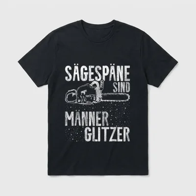 Lustiger Spruch Kettensäge Holzfäller Förster T-Shirt – Klassisches T-Shirt in Schwarz