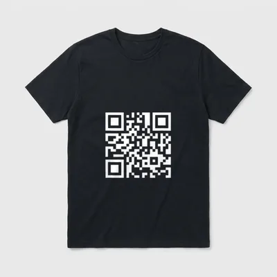 Lustiger QRcode Spruch ich T-Shirt – Schwarz-weißer QR-Code auf grauem Hintergrund – Klassisches T-Shirt in Schwarz
