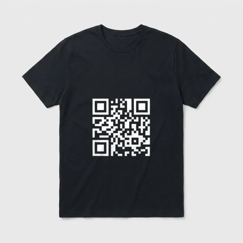 Lustiger QRcode Spruch ich T-Shirt – Schwarz-weißer QR-Code auf grauem Hintergrund – Klassisches T-Shirt in Schwarz