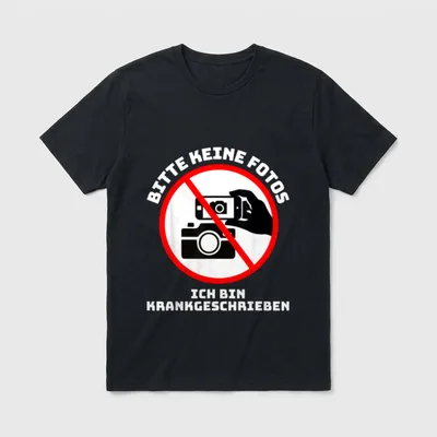 Lustiges Bitte keine Fotos T-Shirt – Klassisches T-Shirt in Schwarz