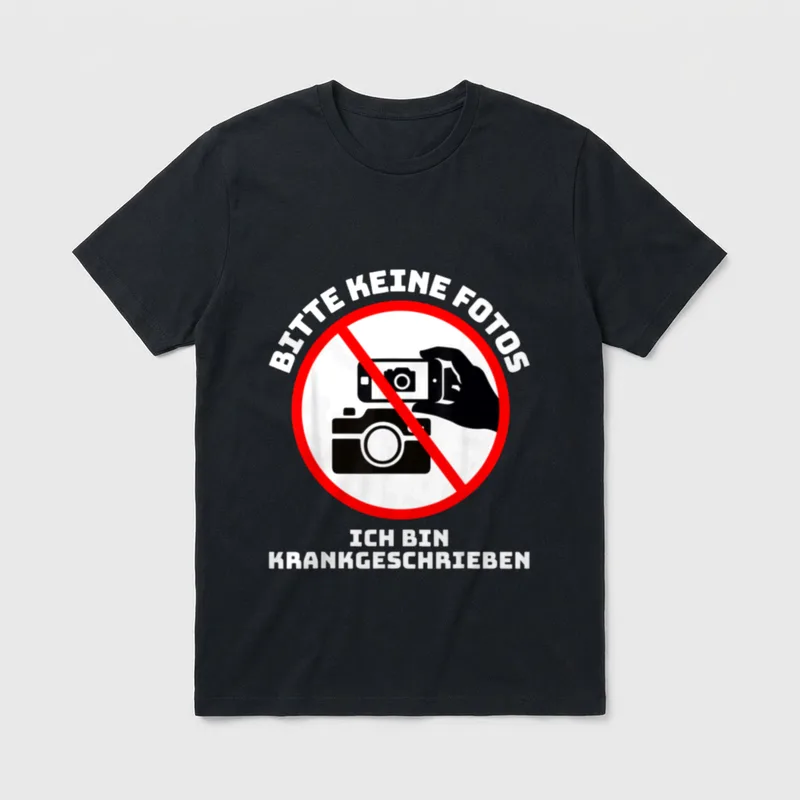 Lustiges Bitte keine Fotos T-Shirt – Klassisches T-Shirt in Schwarz