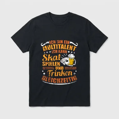 Skatspiel Skat Spruch Lustig T-Shirt – Klassisches T-Shirt in Schwarz