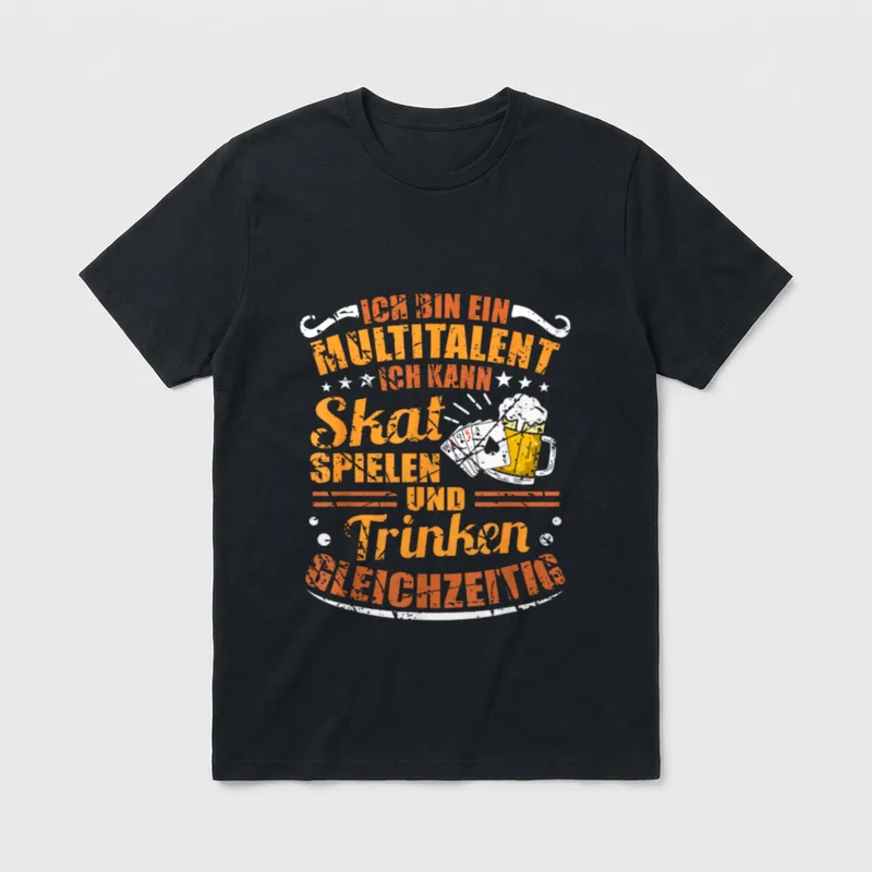 Skatspiel Skat Spruch Lustig T-Shirt – Klassisches T-Shirt in Schwarz