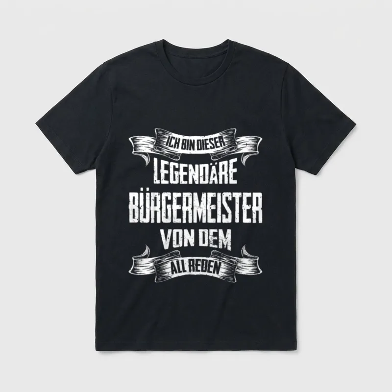 Bürgermeister Legende Witziger Vintage T-Shirt – Klassisches T-Shirt in Schwarz
