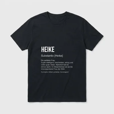 Heike Definition T-Shirt – Klassisches T-Shirt in Schwarz