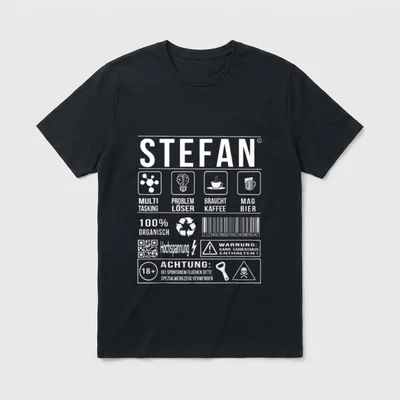 Vorname Stefan Lustiger Spruch T-Shirt – Klassisches T-Shirt in Schwarz