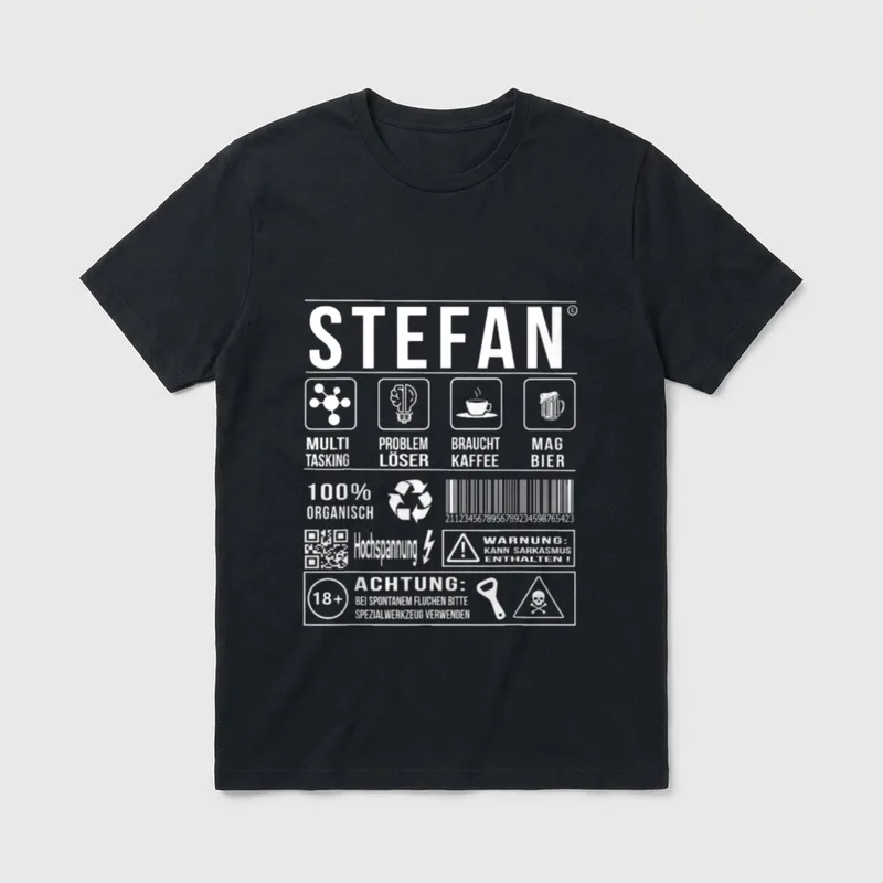Vorname Stefan Lustiger Spruch T-Shirt – Klassisches T-Shirt in Schwarz