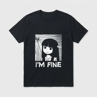 I'm Fine Japanischer Anime T-Shirt – Klassisches T-Shirt in Schwarz