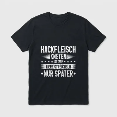 Anti Vegan Hackfleisch Veganer T-Shirt – Klassisches T-Shirt in Schwarz