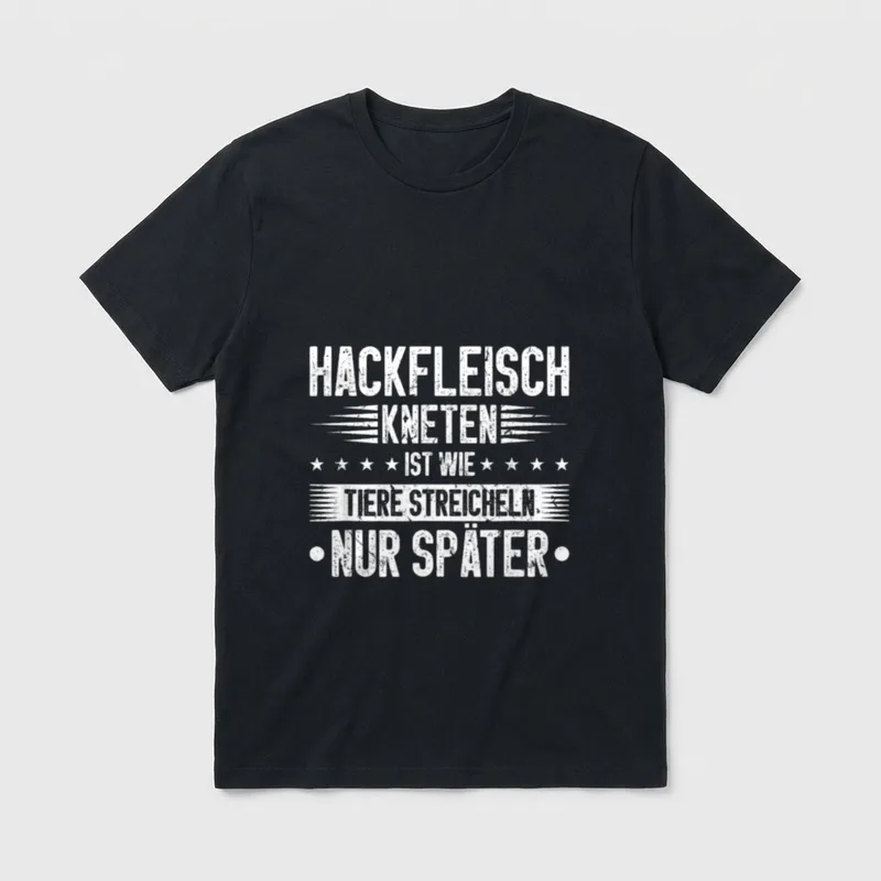 Anti Vegan Hackfleisch Veganer T-Shirt – Klassisches T-Shirt in Schwarz