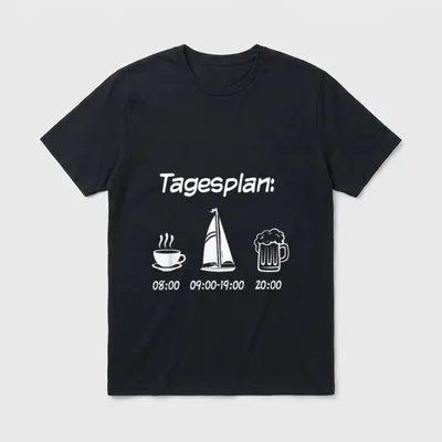 Segelboot Tagesplan Segler Männer T-Shirt – Klassisches T-Shirt in Schwarz