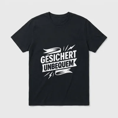 Lustiger Spruch Gesichert Unbequem Lustige Sprüche T-Shirt – Klassisches T-Shirt in Schwarz