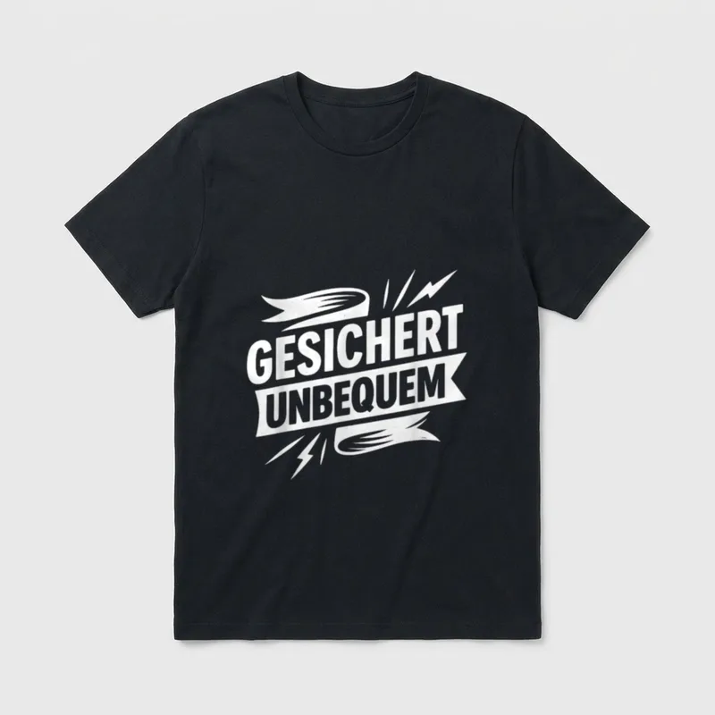 Lustiger Spruch Gesichert Unbequem Lustige Sprüche T-Shirt – Klassisches T-Shirt in Schwarz