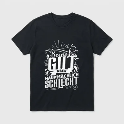 Beinahe Gut Aber Hauptsächlich T-Shirt – Klassisches T-Shirt in Schwarz
